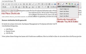 Wordpress Banner Verwaltung - Shortcodes einfügen