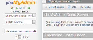 Datenbank Backup mit PHPMyAdmin