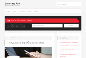 studiopress Generate Pro WordPress Theme für E-Mail Marketing